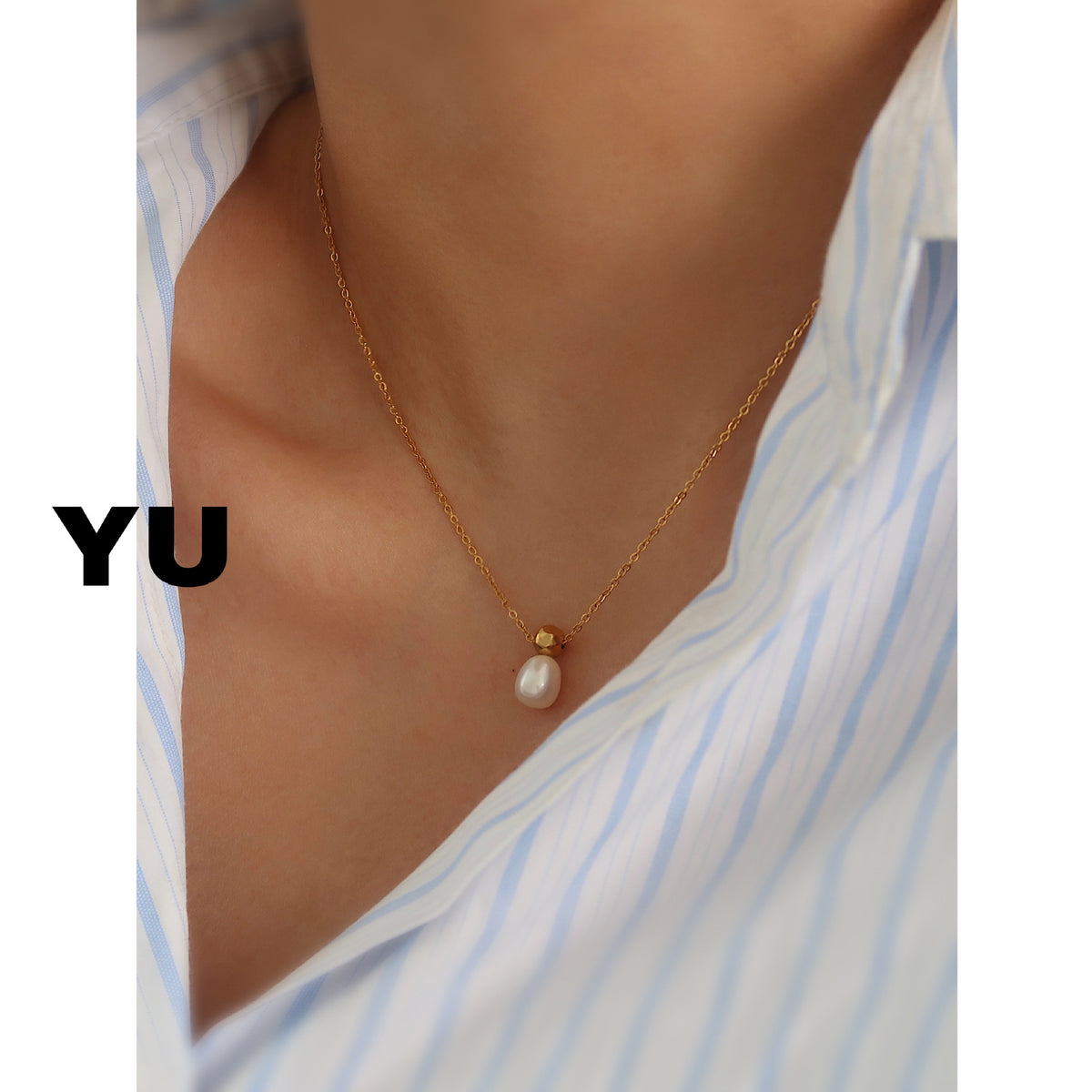 Retro natural freshwater pearl perfume bottle chain