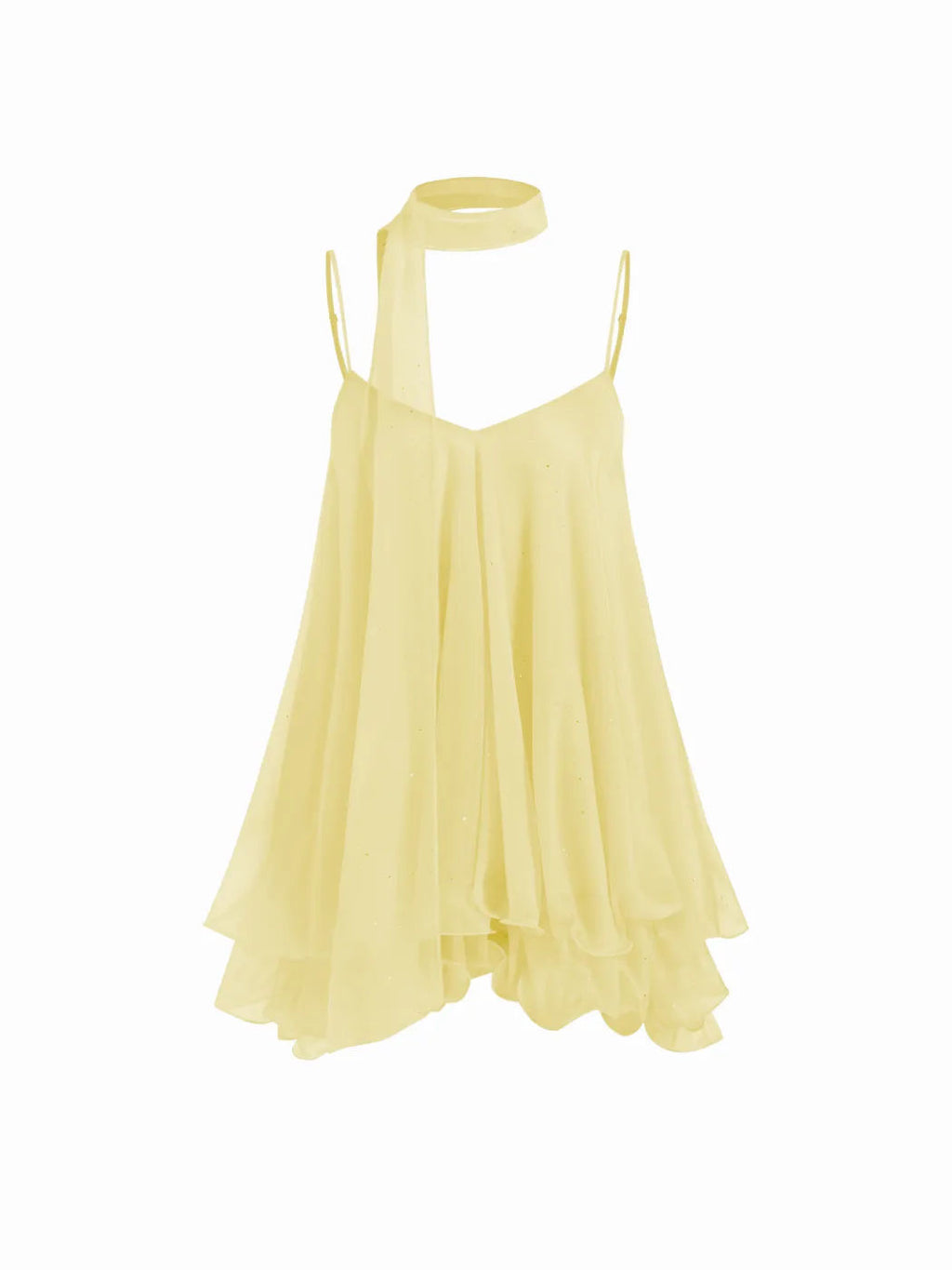 chiffon halter-neck dress
