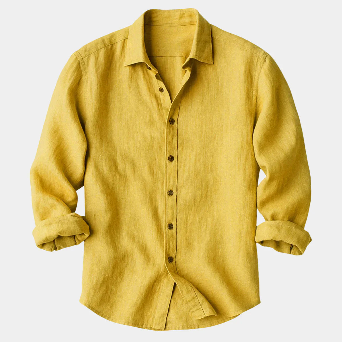 Men's Solid Color Long Sleeve Lapel Shirt Digital Print