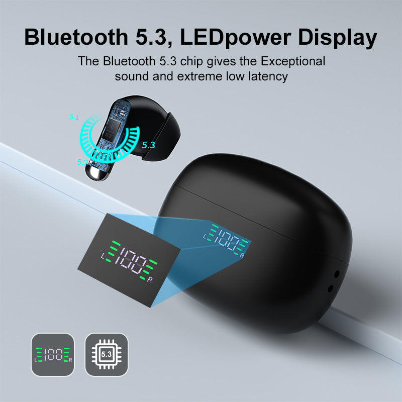 SP9X Wireless Bluetooth Earphones with Noise Reduction and Digital Display
