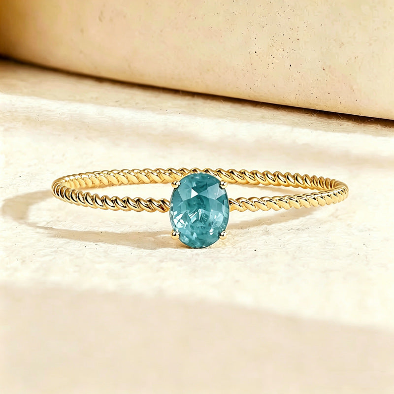 Natural Birthstone Gemsterling Silver Ring