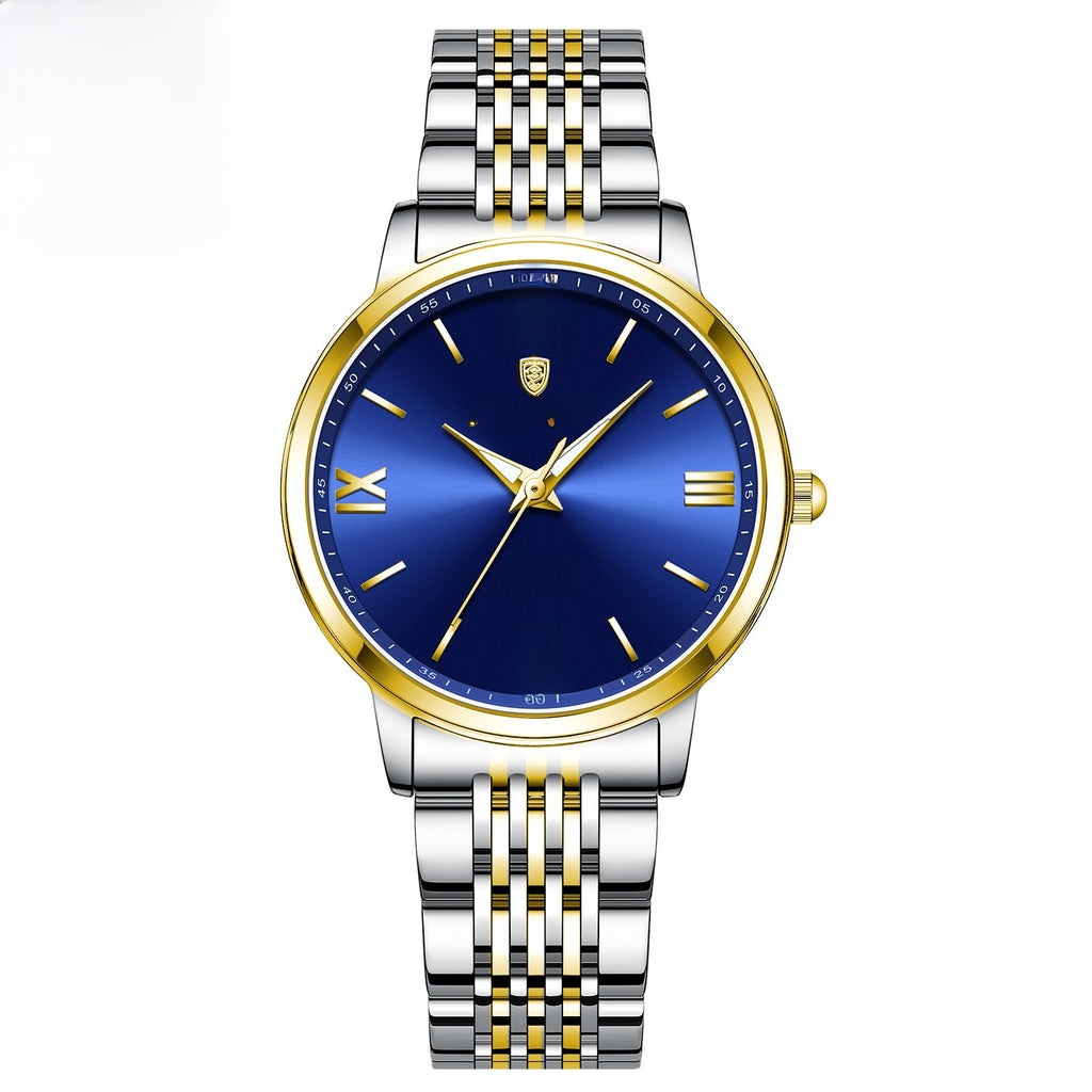Ultra-Thin Waterproof Luminous Stainless Steel Women's Quartz Wristwatch