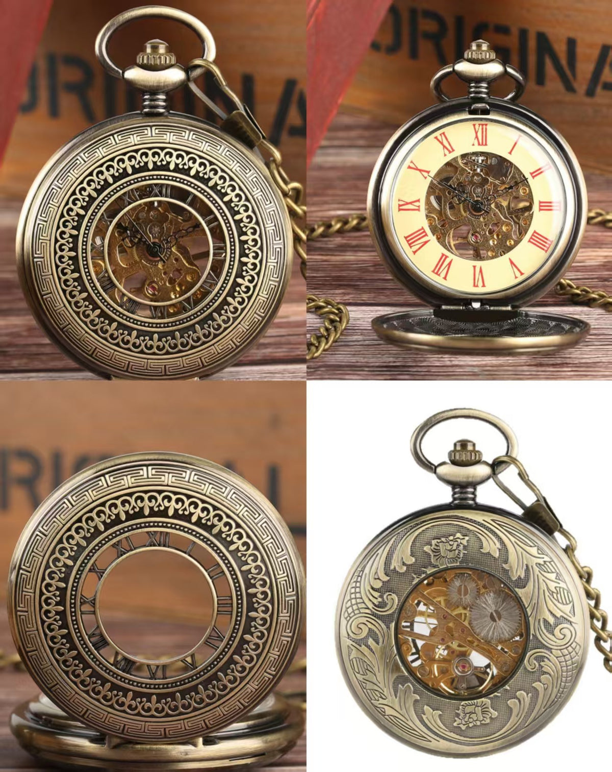 Retro Mechanical Pocket Watch Double Cover