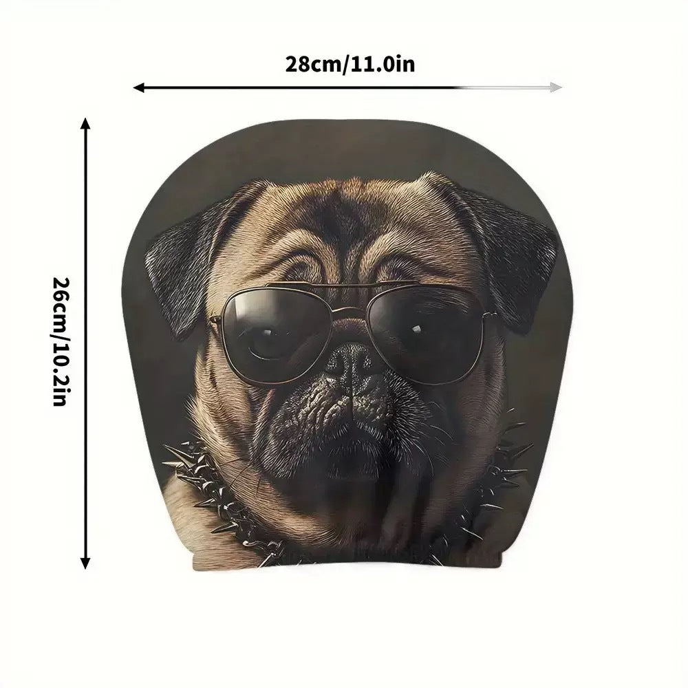 Black Skull Funny Car Print Headrest Cover Universal Elastic