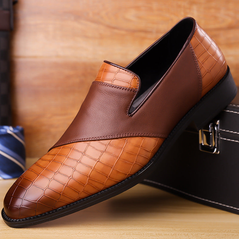 Men's British Style Soft Rubber Sole Breathable Leather Dress Shoes