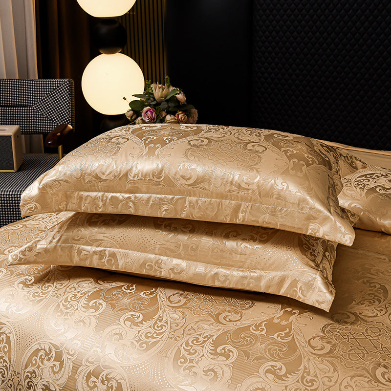 European Style Satin Silk Jacquard Bedding Set