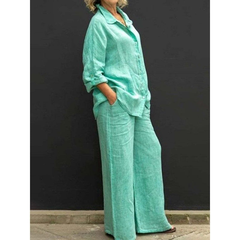 Women's Casual Shirt and Trousers Set