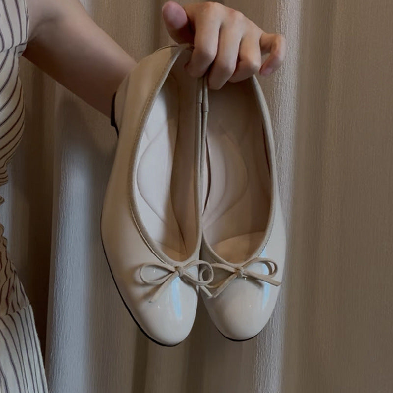 Round Toe Bowknot Ballet Flats