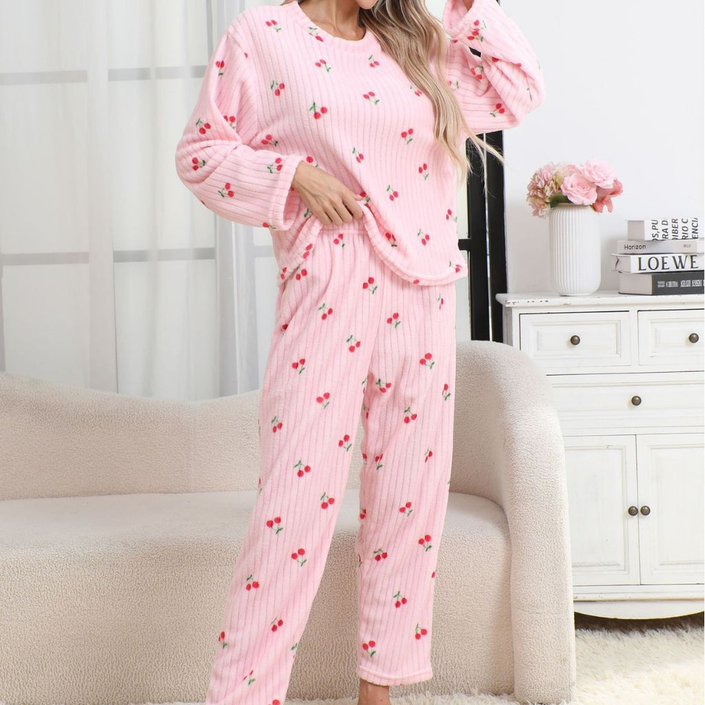 Casual Solid Ribbed Pajamas