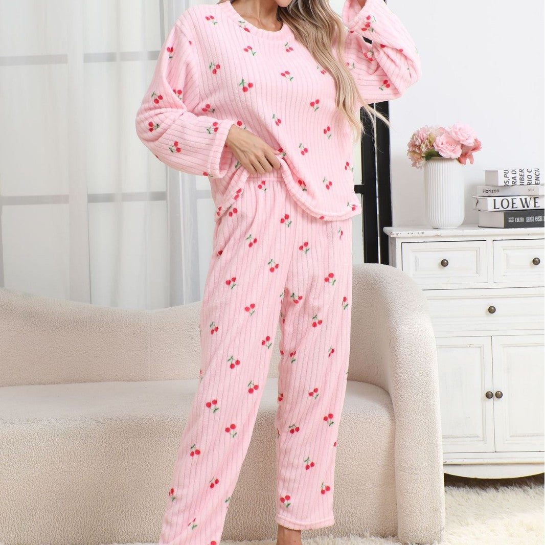 Casual Solid Ribbed Pajamas