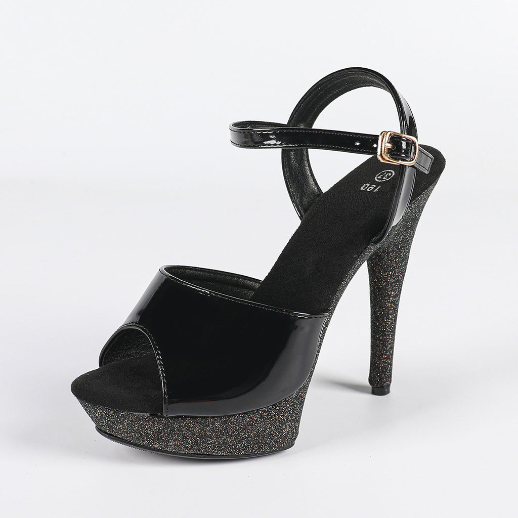 Womens Thin Heel Rhinestone Sandals