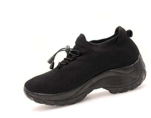 Womens Wedge Heeled Casual Sports Shoes
