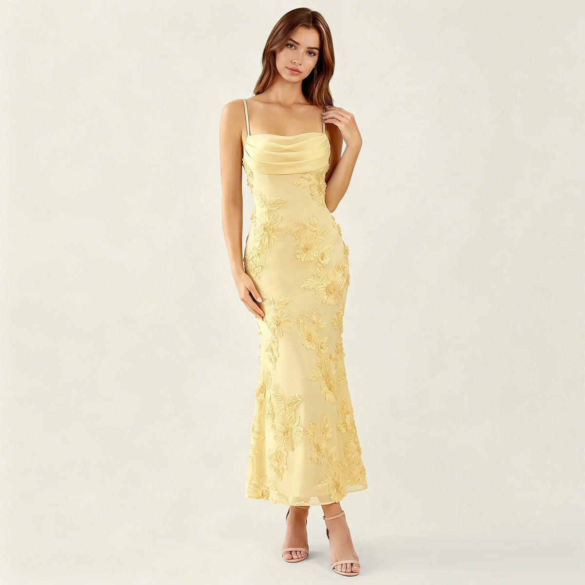 Womens French-Style Strapless Floral Dress