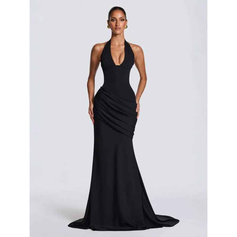 Elegant Halter Neck Evening Dress