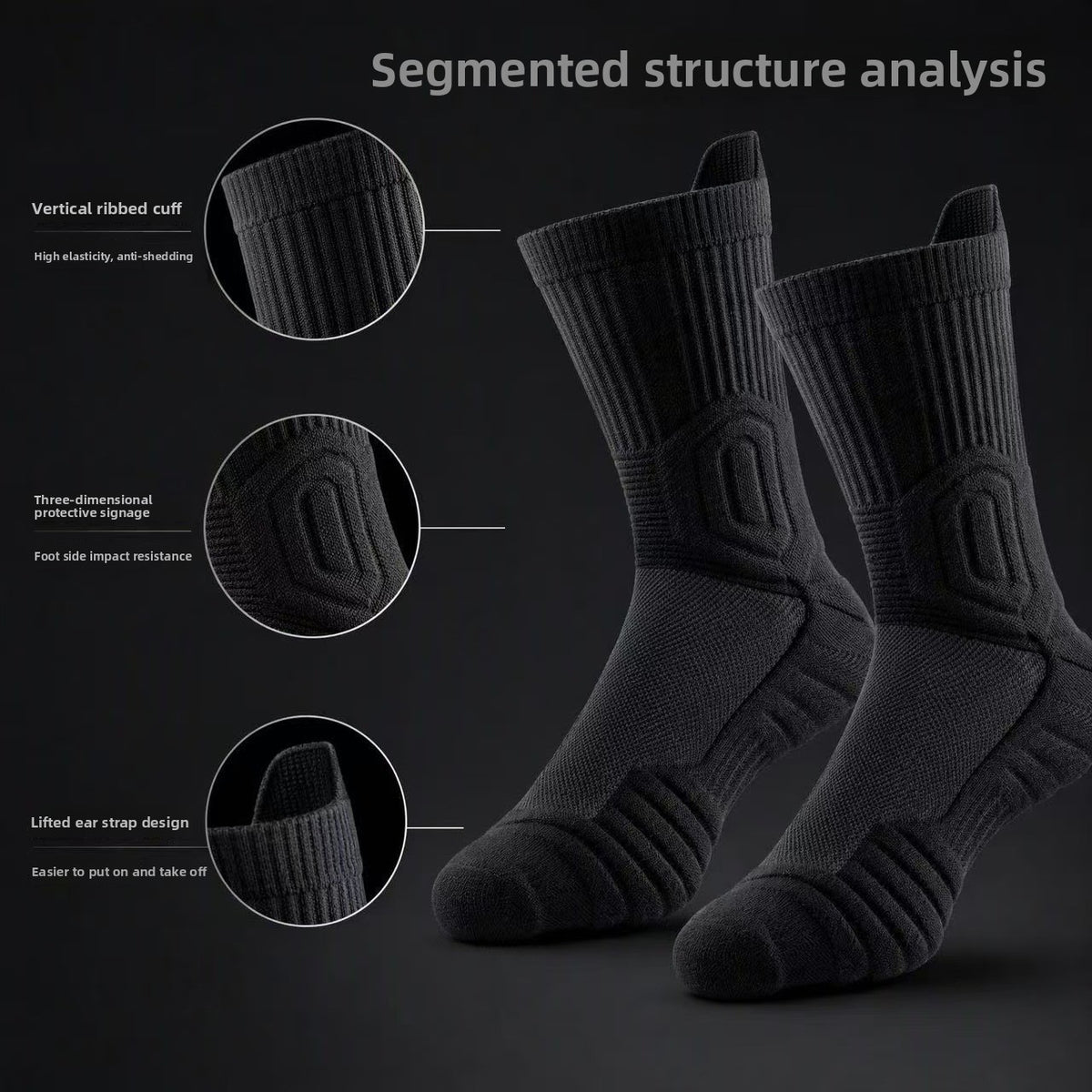 Extra Thick High Tube Mens Terry Cushioned Anti Slip Sports Socks