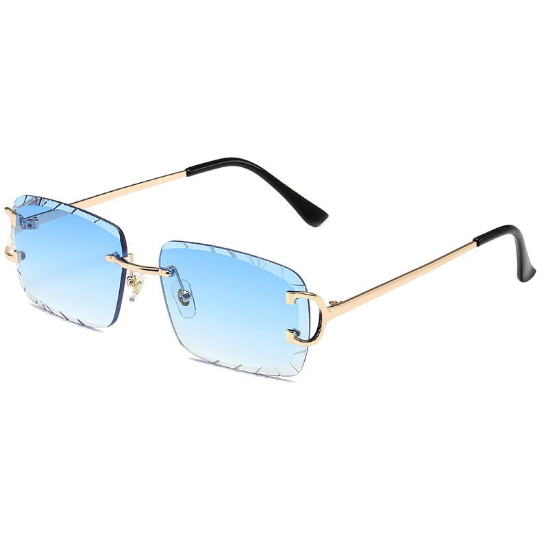 Frameless Square Metal Sunglasses UV400 Protection