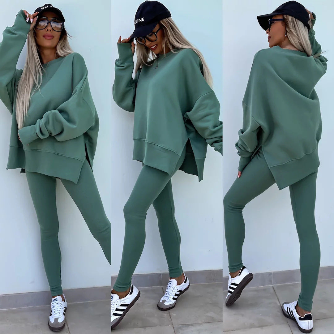 Long Sleeve Sweatshirt and Tight Trousers Set