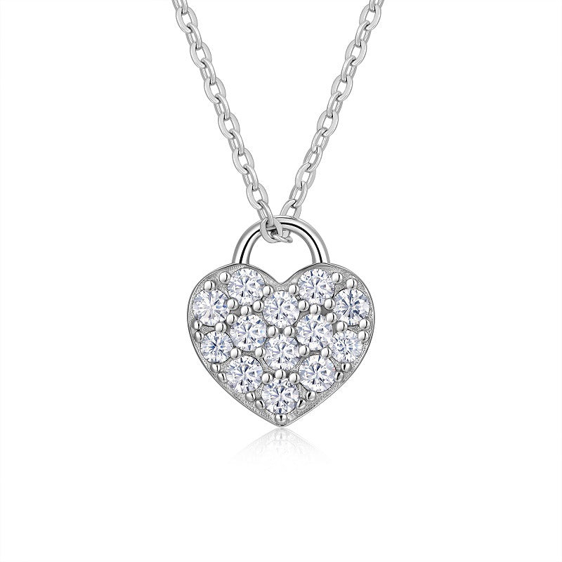 Sterling Silver Moissanite Geometric Pendant Necklace