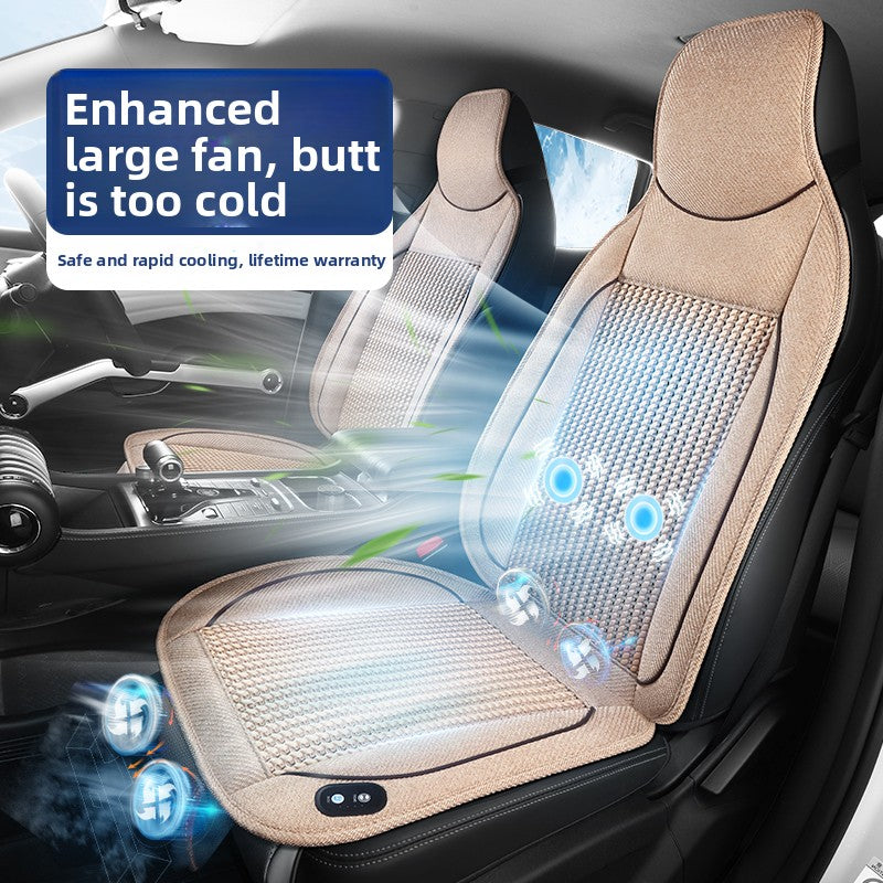 Ventilated Massage Car Seat Cushion with Cooling Function