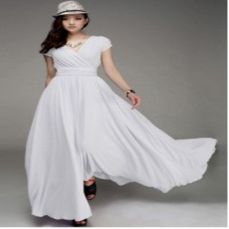 Bohemian V-Neck Chiffon Dress