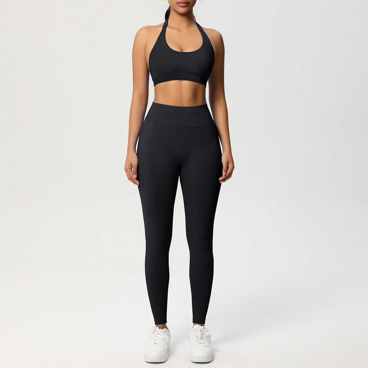 Seamless Solid Color Knitted Yoga Wear