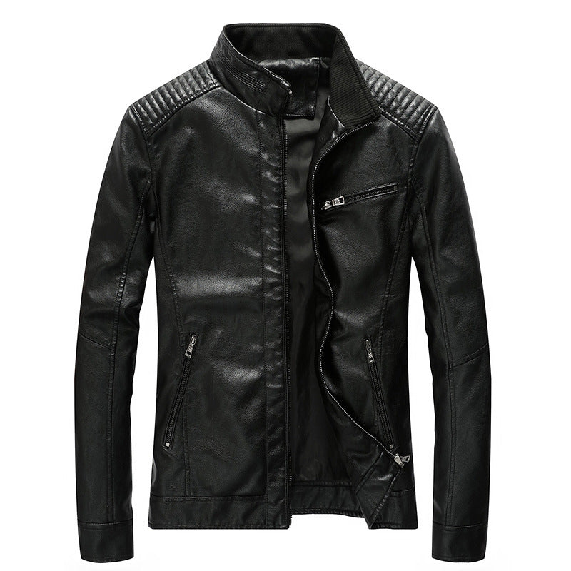 Men's PU leather motorcycle jacket