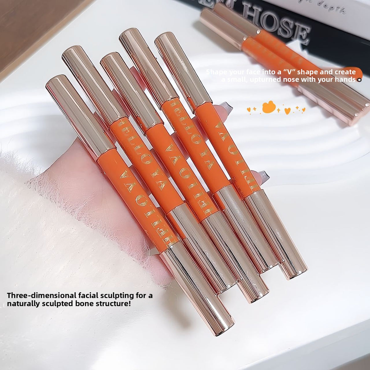 Double-ended matte contouring brush for the face