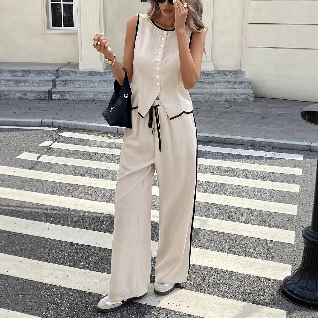 Vest and drawstring pants set