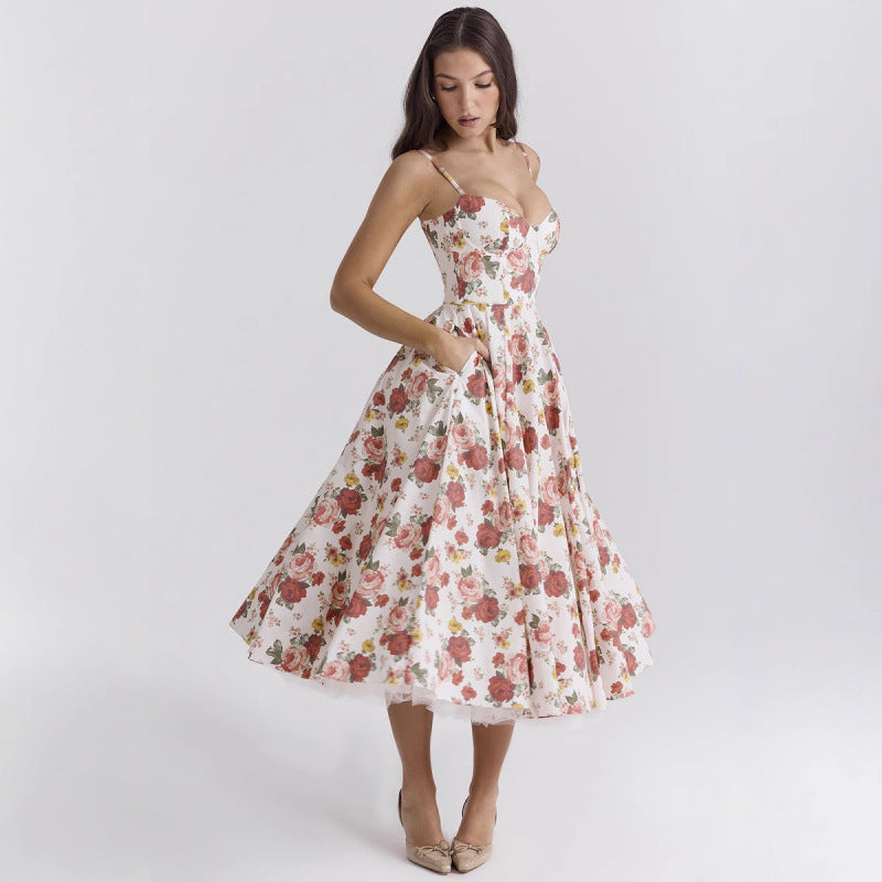 French Style Mesh Princess Dress with Flared Hem