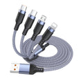 Four-in-One Braided Data Cable with Fast Charging