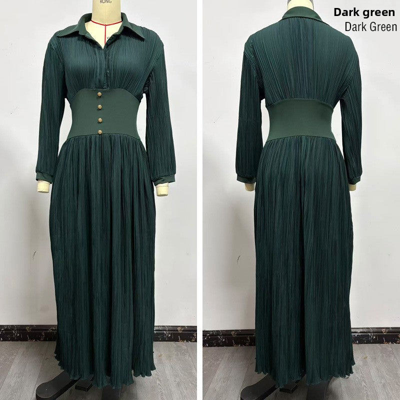 Elegant Pleated A-Line Dress