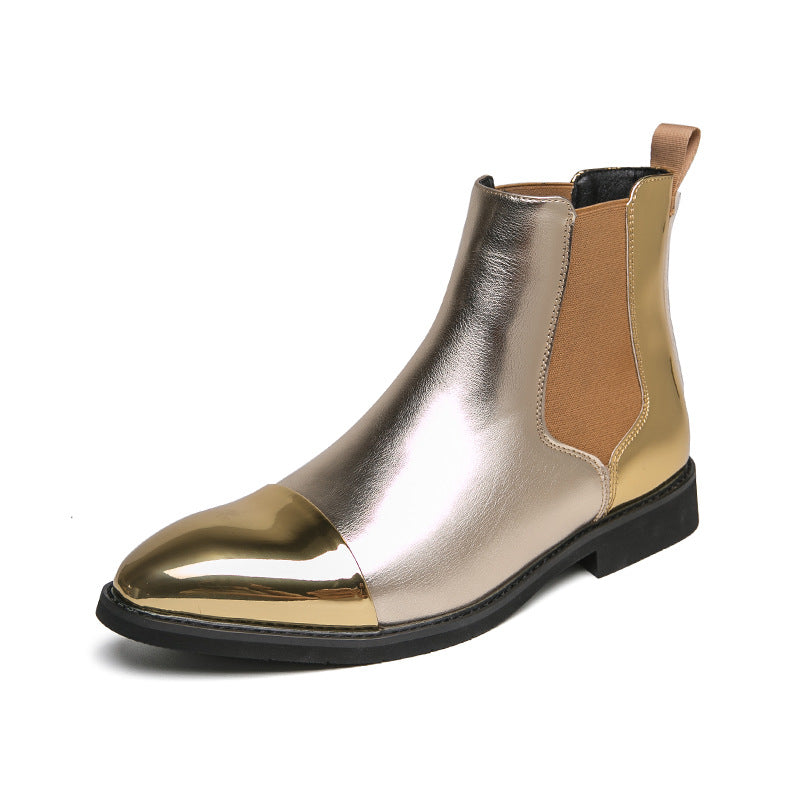 Spring and autumn high-top leather shoes
