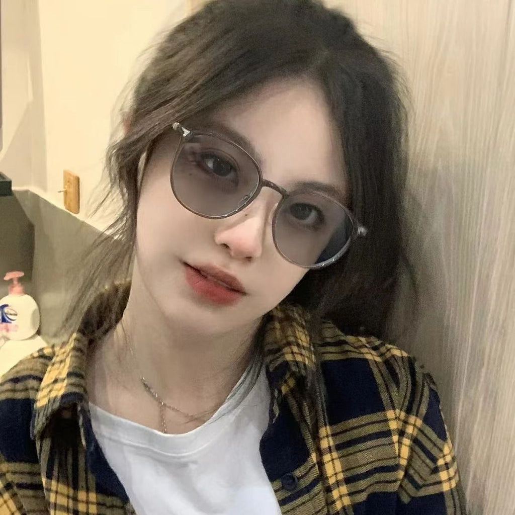 Photochromic Anti-Blue Light Oval Glasses