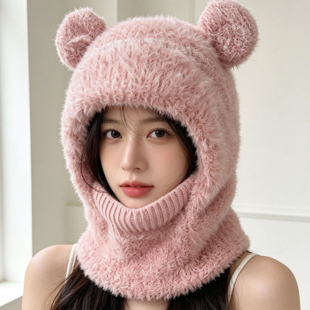 Fluffy Knitted Beanie for Women
