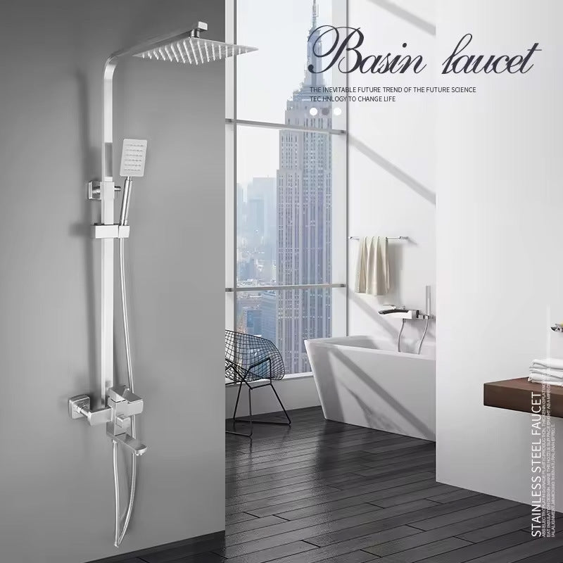 Stainless Steel Square Shower Head Set
