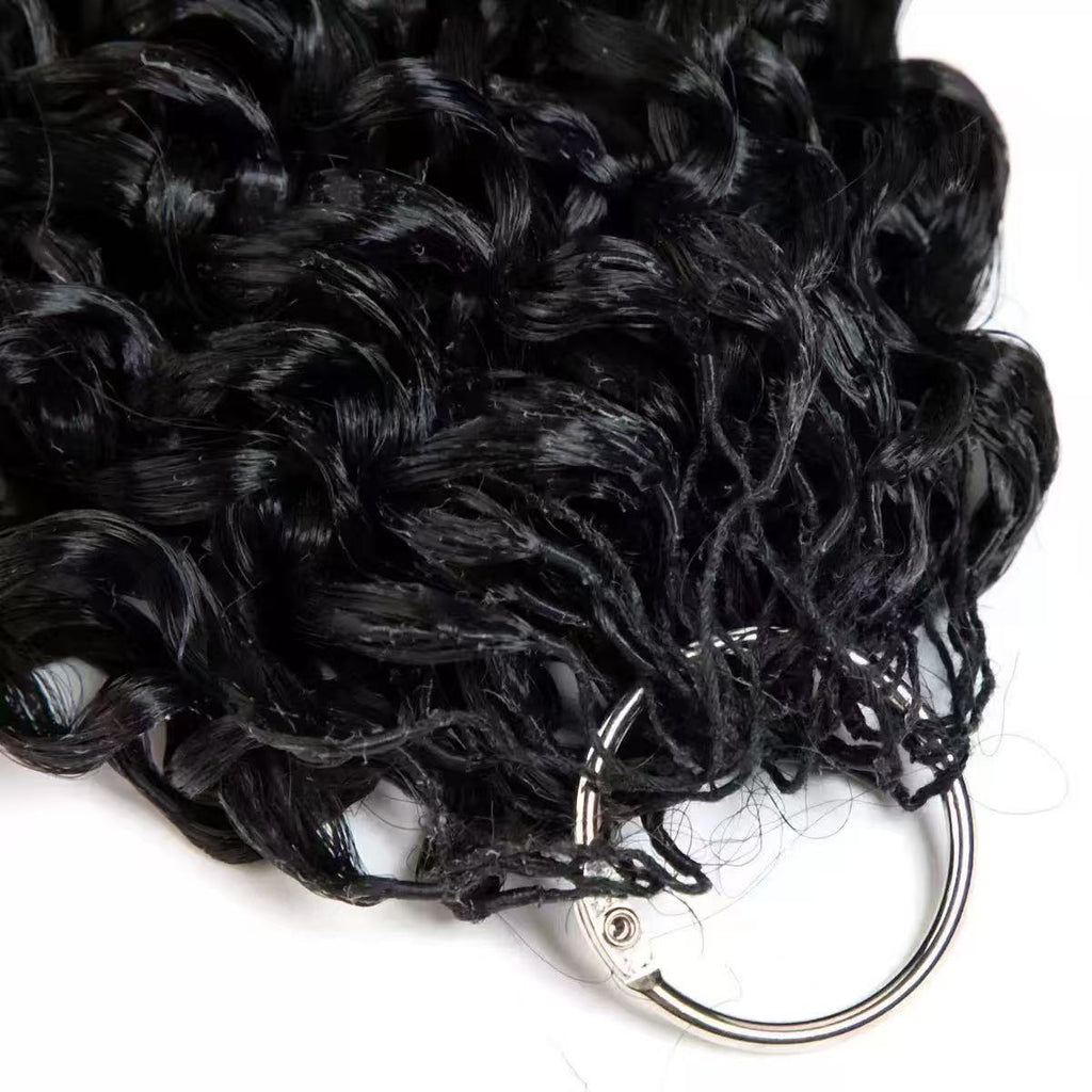 Feather Protein Silk Hair Extensions Invisible Wear Curly Wig