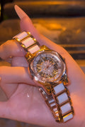 Sunflower Hollow Ceramic Ladies Watch