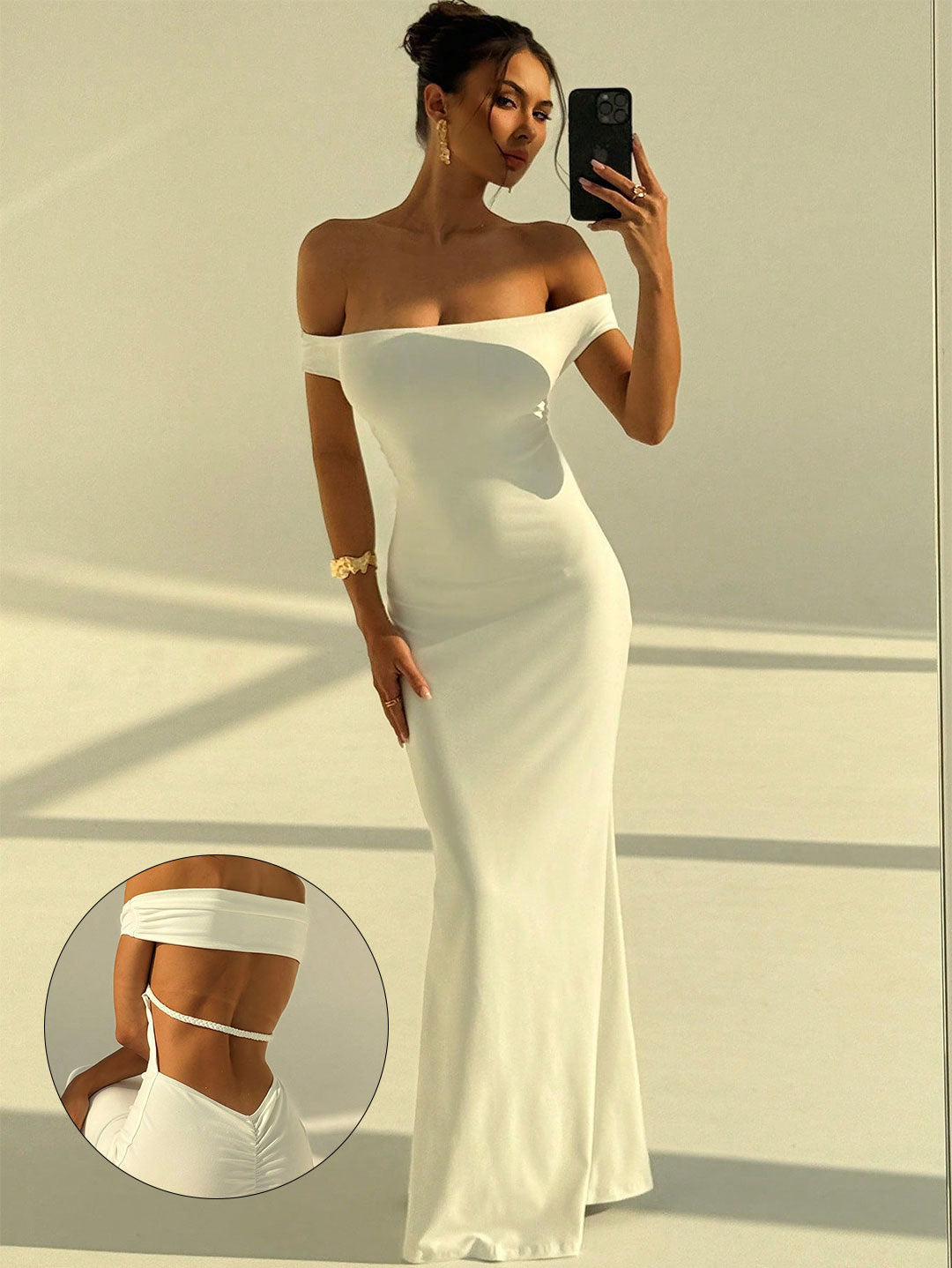 Sleeveless One-Shoulder Backless Slim Fit Long Dress