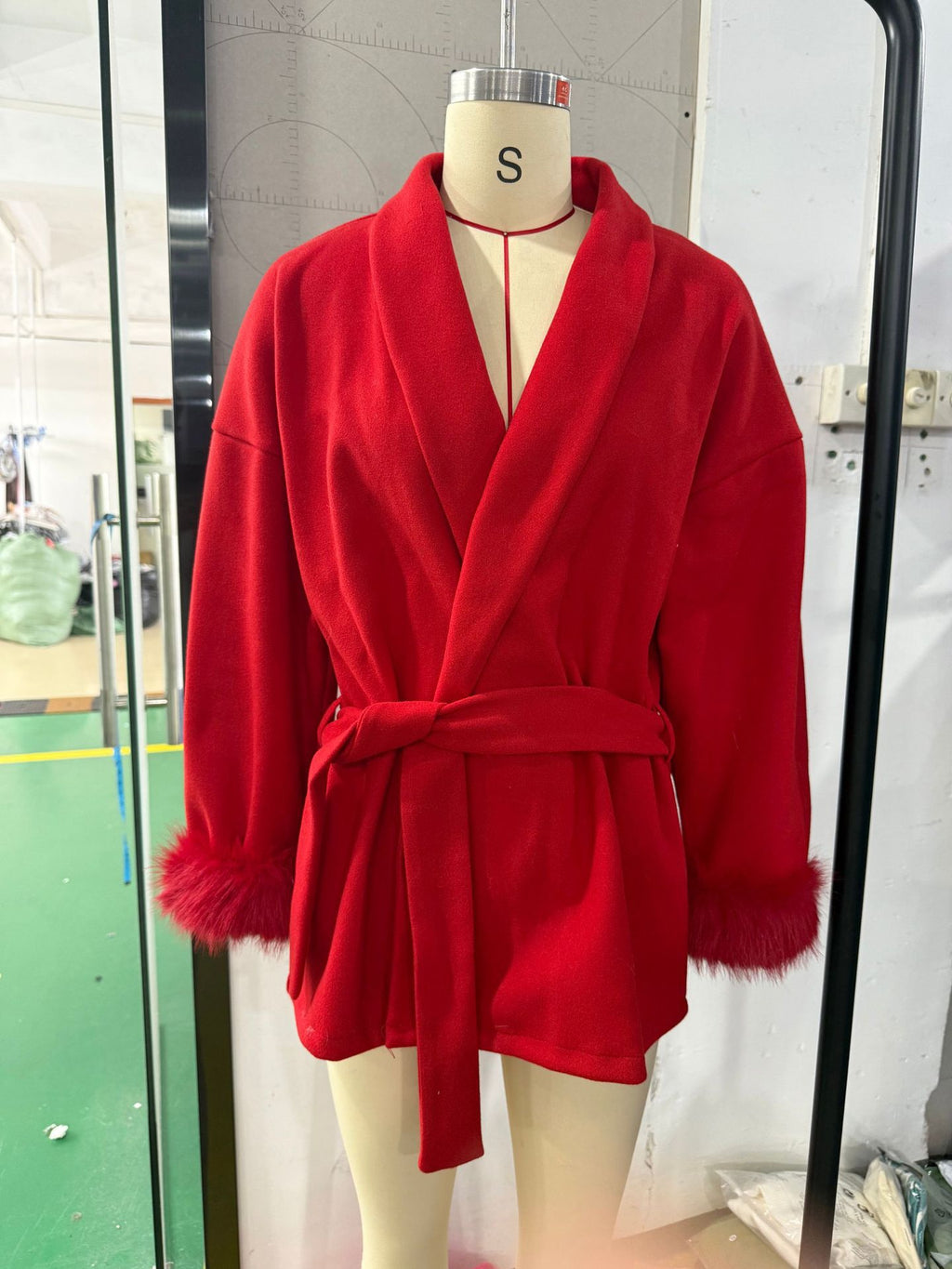 Wool coat, short-style overcoat