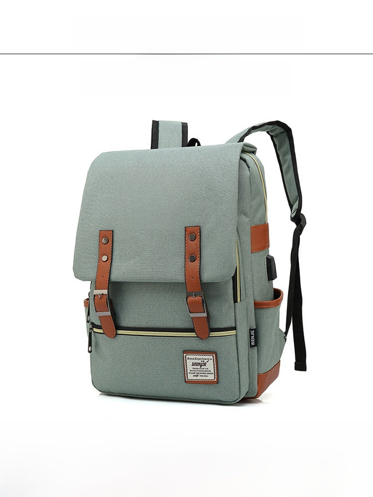 Custom Vintage Nylon Backpack with Laptop Compartment