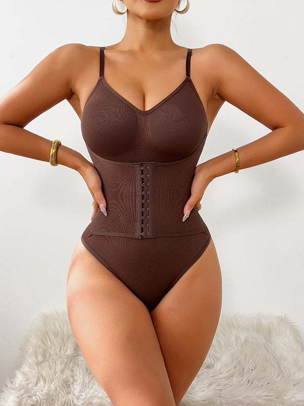 Womens Seamless Open Crotch Tummy Control Full Body Shaper Bodysuit