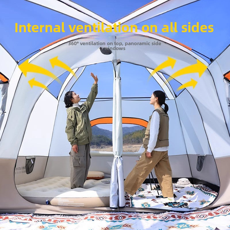 Automatic Two Room Camping Tent for Family Outdoor Use