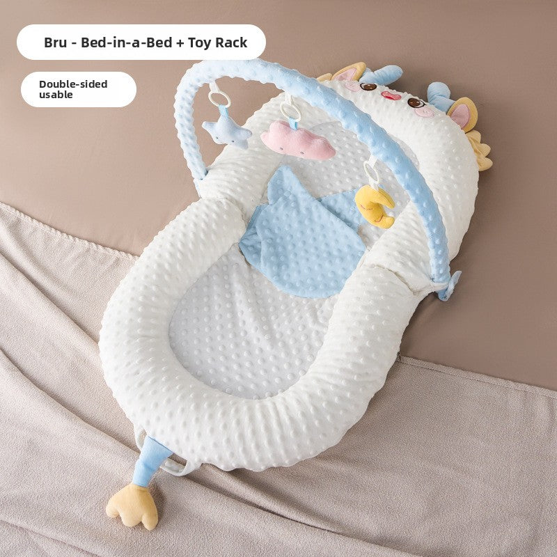 Baby Anti-Jump Soothing Bed with Slope Pad