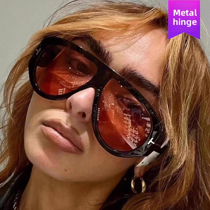T-Shaped Large Frame Aviator Sunglasses