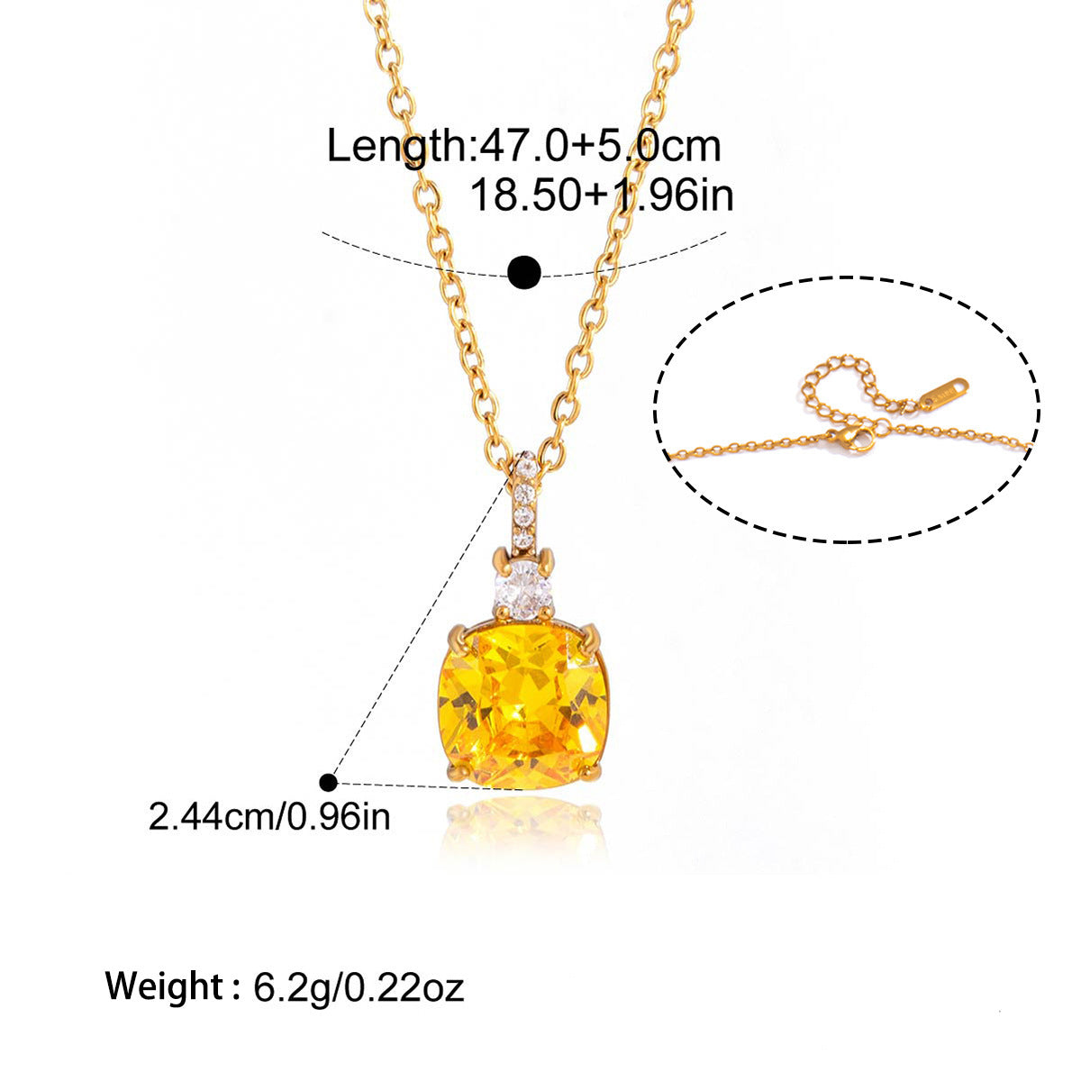 Colorful zirconium titanium steel necklace