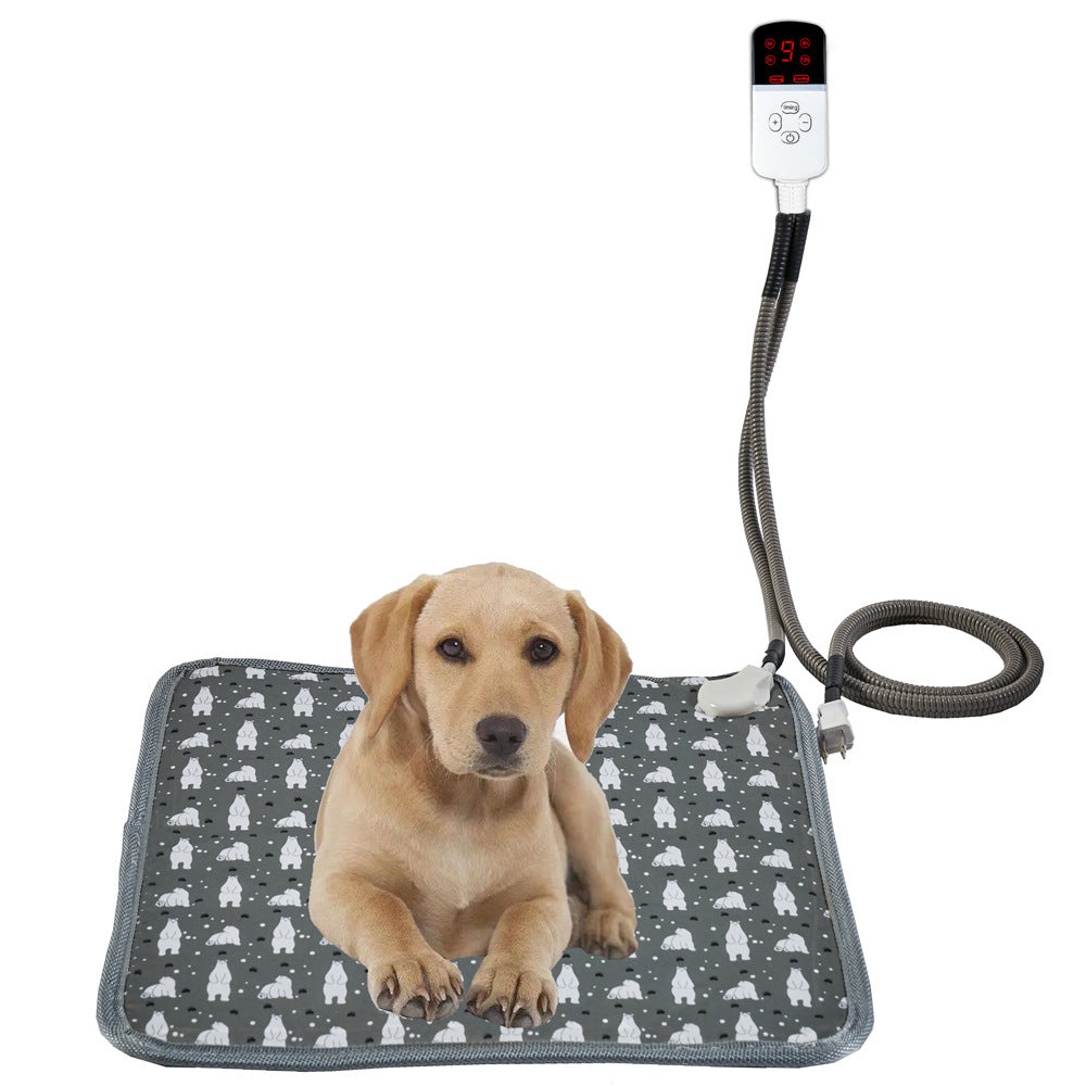 9-Level Adjustable Waterproof Pet Electric Heating Blanket with Removable Washable Cover and Chew Resistant Steel Cord