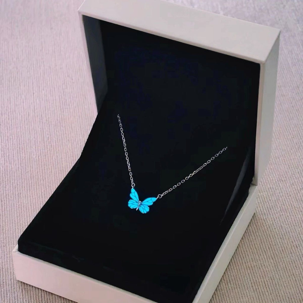 Luminous Butterfly Pendant Necklace