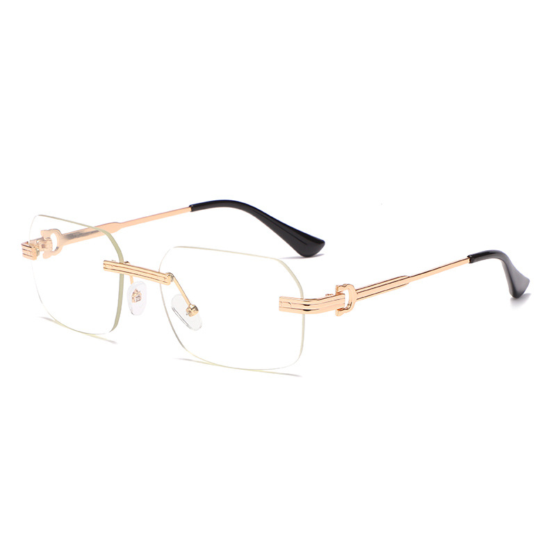 Irregular crystal cut square sunglasses