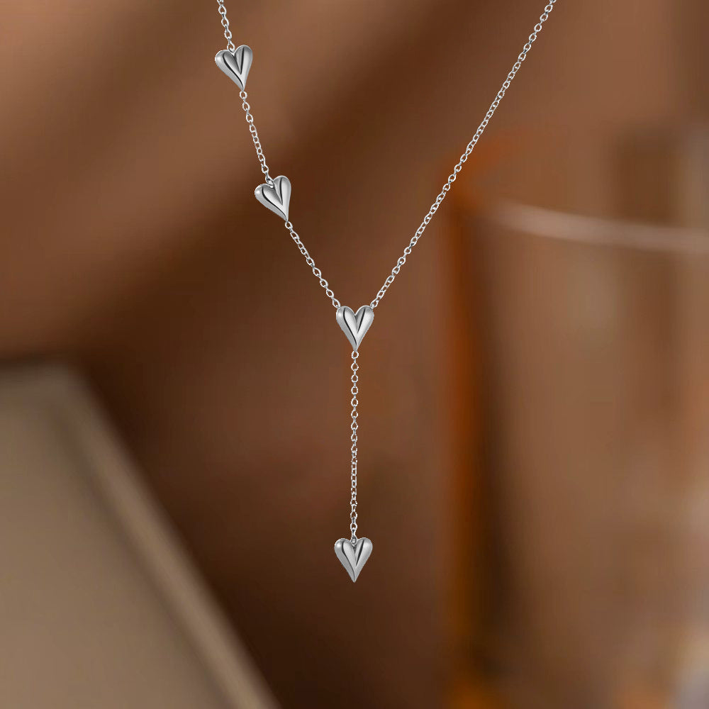 Titanium Steel Heart-Shaped Necklace for Women Fashion Heart Pendant Necklace