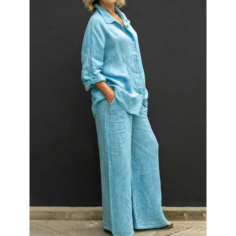 Women's Casual Shirt and Trousers Set